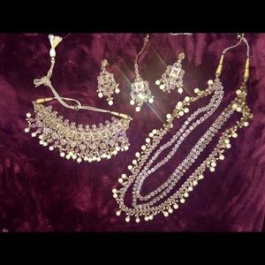 5 Piece Necklace Earrings Jewelry Indian Punjabi